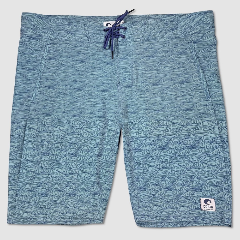 Costa Del Mar Tides Printed Board Shorts - NWT Mens 40 Swells Deep Sea #49335-J1